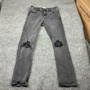 Abercrombie kids skinny jeans dark gray wash‎ black jeans 15/16 distressed 26"